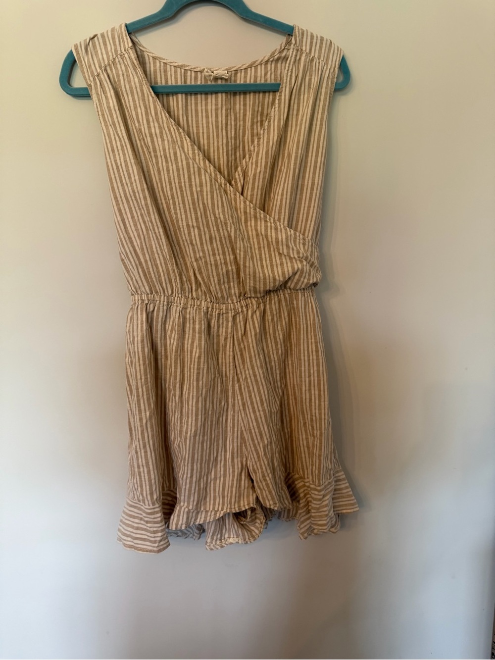 Coastal boho striped 100% Cotton romper size XL
